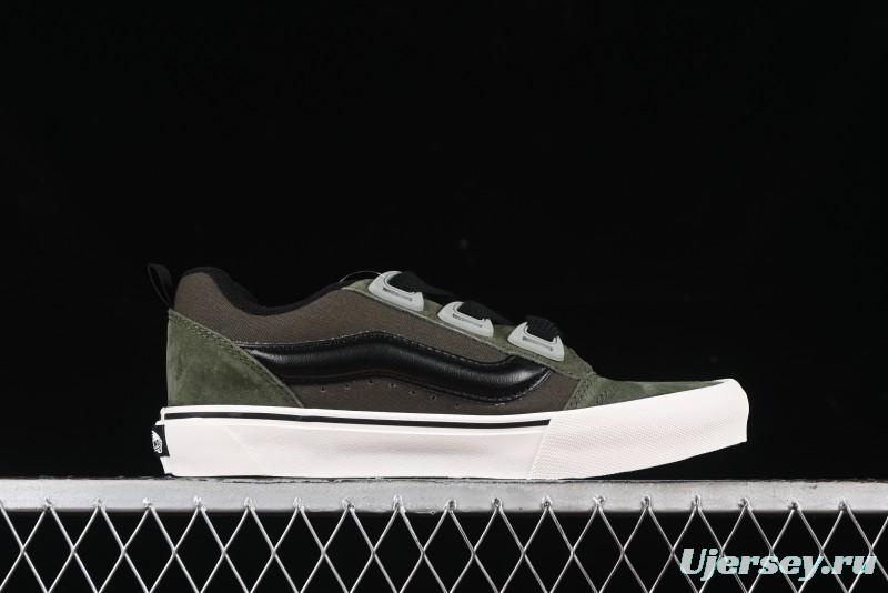 Vans Knu Skool DR White Black Green Chunky Sneakers - VN000CZU50K