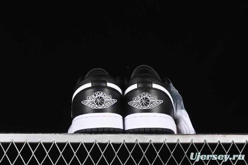 Nike Air Jordan 1 Low Retro Basketball Shoes in Black and White - 553558-043