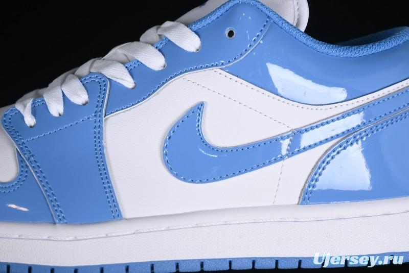 Nike Air Jordan 1 Low AJ1 Patent Blue Casual Sneakers - FZ2138-114