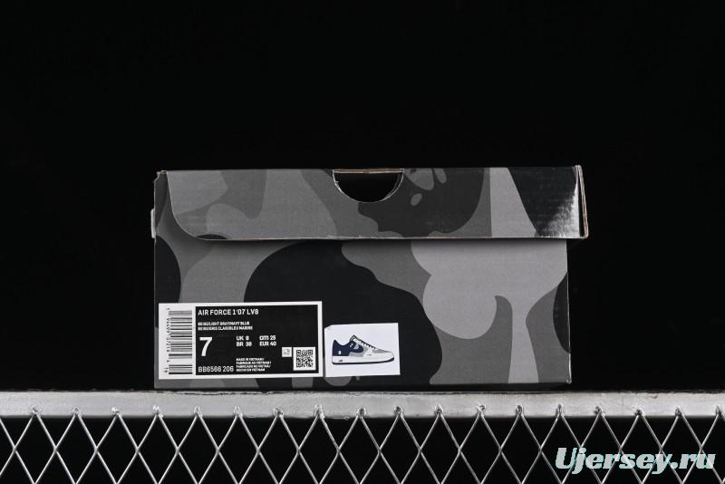 Nike Air Force 1 '07 Low Bape Collaboration - Deep Blue Grey Low-Top Casual Sneakers BB6566-206