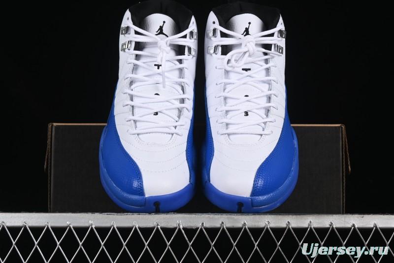 Nike Air Jordan 12 Retro Basketball Shoes in White and Blue - CT8013-140