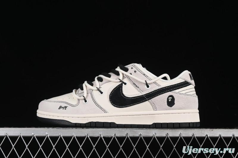 Nike SB Dunk Low BAPE Collaboration - Strap Black Hook Anniversary High-End Custom Low-Top Casual Skate Shoes SJ2068-299