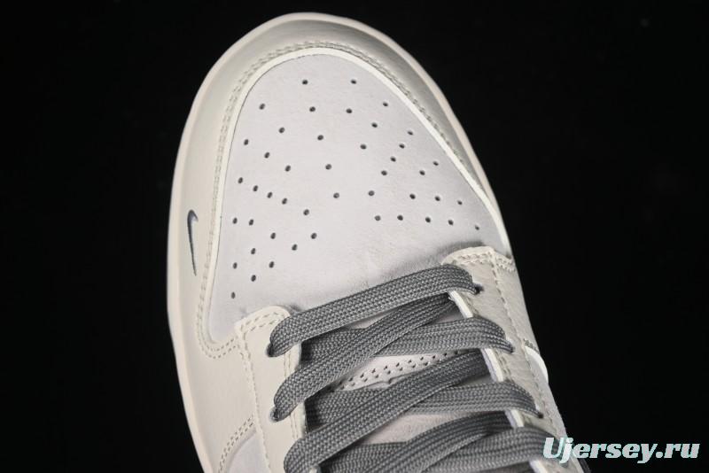 Nike SB Dunk Low Stussy Collaboration - Grey Pigskin Red Tail Anniversary High-End Custom Low-Top Casual Skate Shoes - XY2025-015