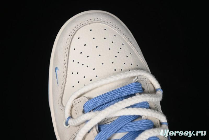 Nike SB Dunk Low Stussy Anniversary Edition Customized Low-Top Casual Skate Shoes with Blue Swoosh - SJ2068-279