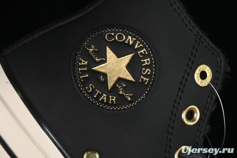 Converse Chuck 1970s Winter Waterproof Leather High-Top Sneakers with Gold Eyelets and Fleece Lining - A12444C