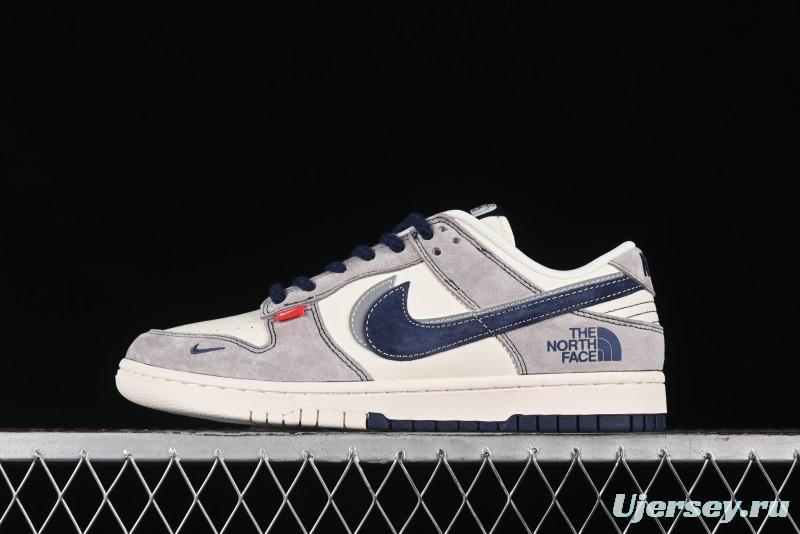 Nike SB Dunk Low The North Face Collaboration - Grey Pig Eight Blue Hook Anniversary High-End Custom Low-Top Casual Skate Shoes - SJ1089-010