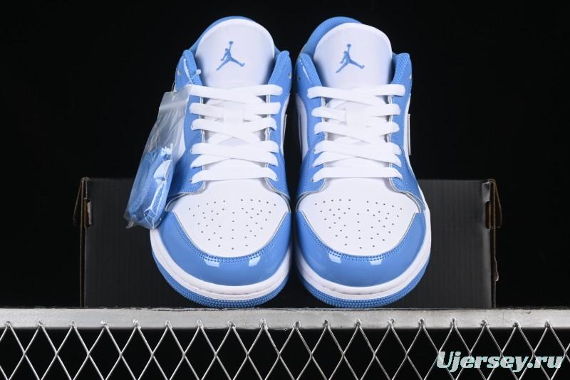 Nike Air Jordan 1 Low AJ1 Patent Blue Casual Sneakers - FZ2138-114