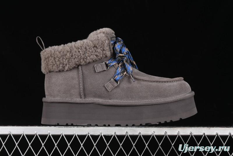 UGG Classic Mini II Fur Lace-Up Platform Mini Boots with Treadlite Outsole - 1143954