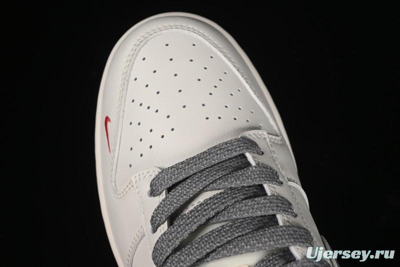 Nike SB Dunk Low Supreme Collaboration - Beige Canvas Swoosh Anniversary High-End Custom Low-Top Casual Sneakers - XX2025-108