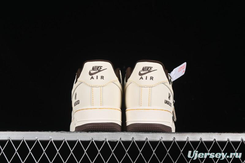 Nike Air Force 1 '07 Low UN Collaboration Casual Sneakers in Off-White with Yellow Stitch - KK3333-002