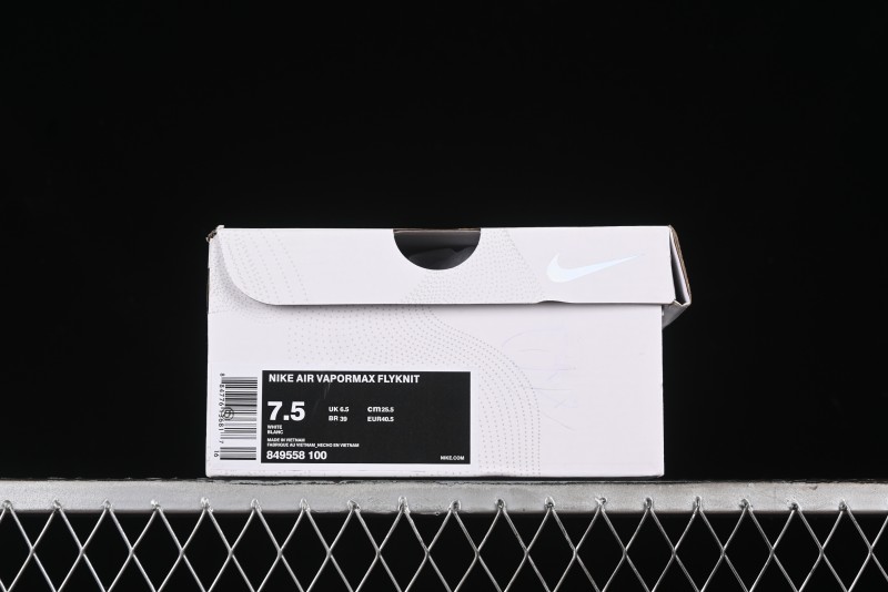 Nike Vapormax Flyknit Breathable Casual Running Shoes with Full-Length Air Cushion - 849558-100
