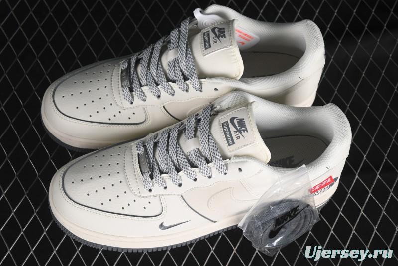 Nike Air Force 1 '07 Low Supreme The North Face Collaboration - Beige Grey Low-Top Casual Sneakers - XZ1996-710