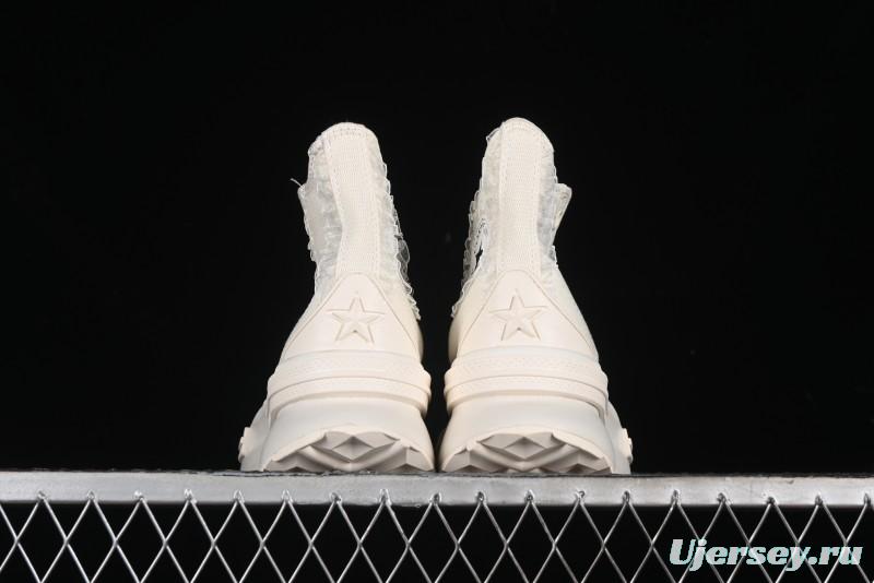 Converse Lifestyle Run Star Legacy Platform High Top Canvas Shoes with Mini Bow and Lace Trim - A10027C