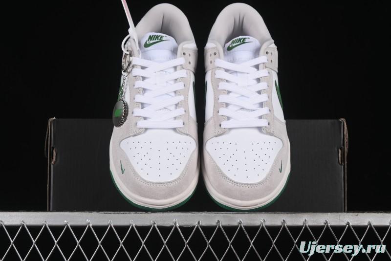 Nike SB Dunk Low Anniversary Customized Casual Sneakers with Green Swoosh - KK1888-013