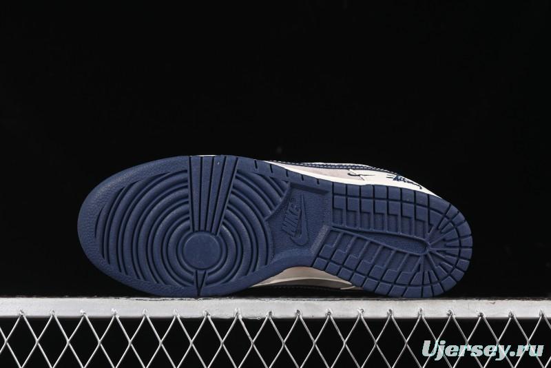 Nike SB Dunk Low Stussy Anniversary High-End Custom Sneakers with Blue Swoosh - SJ1089-003