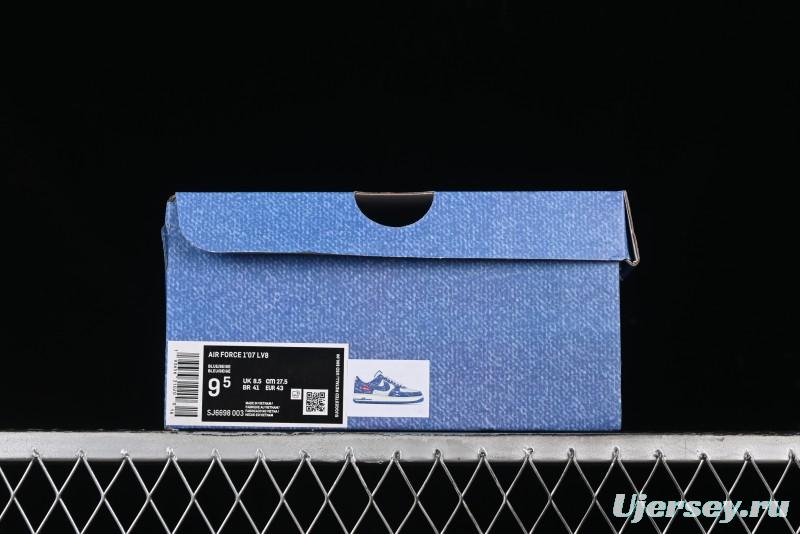 Nike Air Force 1 '07 Low Levi's Denim Collaboration - Light Blue Denim Low-Top Casual Sneakers - SJ6698-003