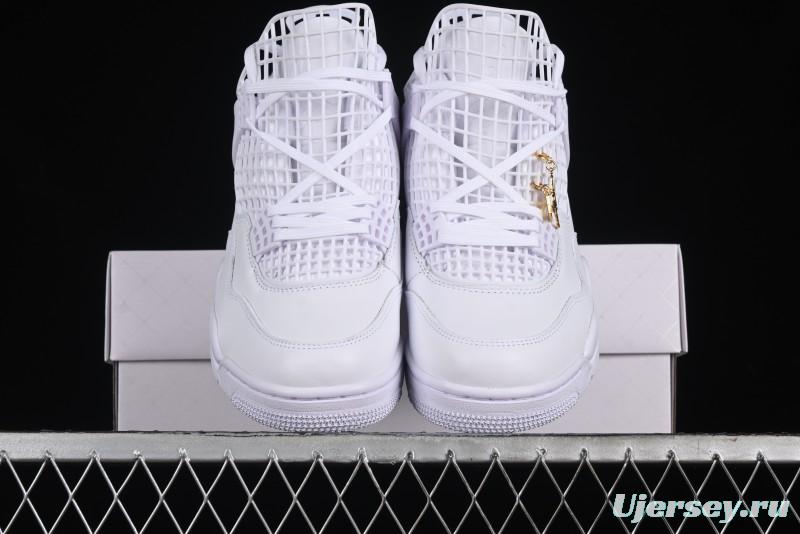 Nike Air Jordan 4 Retro Basketball Shoes with Net Design - FV7251-107