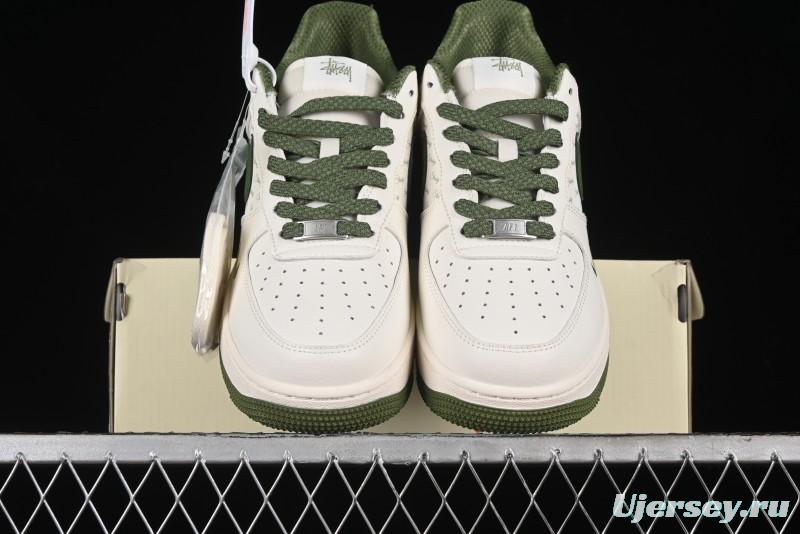 Nike Air Force 1'07 Low Stussy Collaboration - White Mint Green Low-Top Casual Sneakers - XZ3328-003