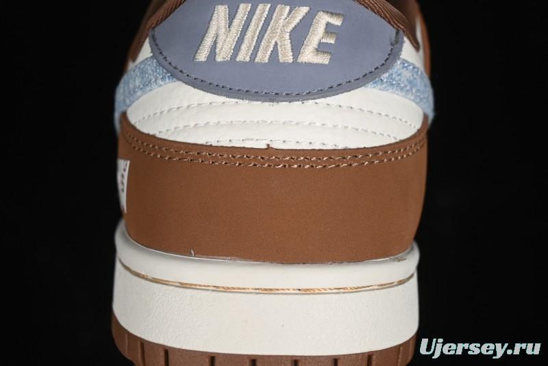 Nike SB Dunk Low Levi's Collaboration - White Grey Brown Anniversary Customized Low-Top Casual Sneakers - JH8310-958