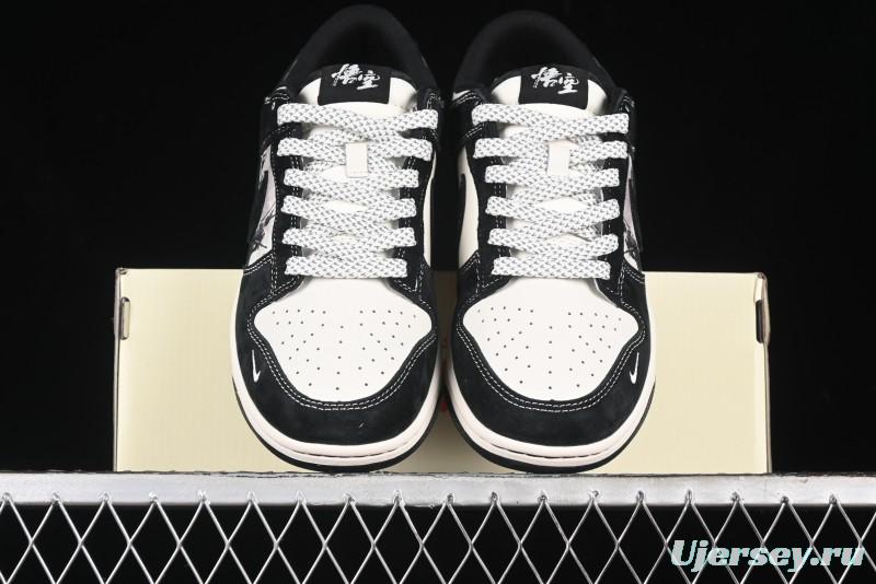 Nike SB Dunk Low Stussy Collaboration - Black Wukong Anniversary High-End Custom Low-Top Casual Sneakers - XX2025-555