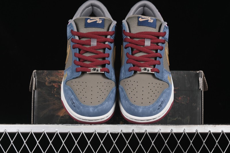 Nike Dunk Low Retro Deconstructed Casual Sneakers with Black Myth Wukong Theme Cloud Dragon Pattern - WK0820-001