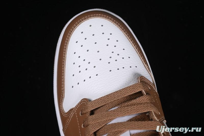 Nike Air Jordan 1 Low AJ1 White Tan Low-Top Casual Sneakers - DC0774-202