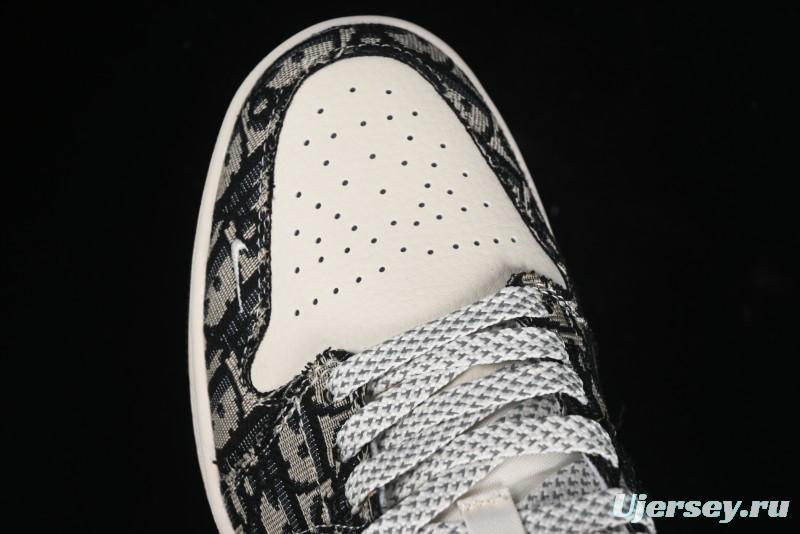 Nike Air Jordan 1 Low AJ1 Dior Collaboration - White Black Red Label Retro Basketball Shoes - SJ9950-036