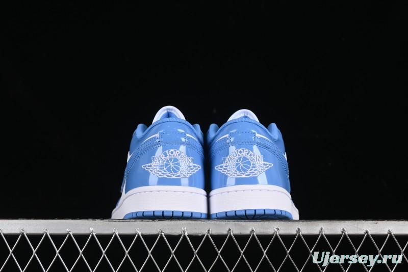 Nike Air Jordan 1 Low AJ1 Patent Leather Blue Casual Sneakers - FZ2138-114