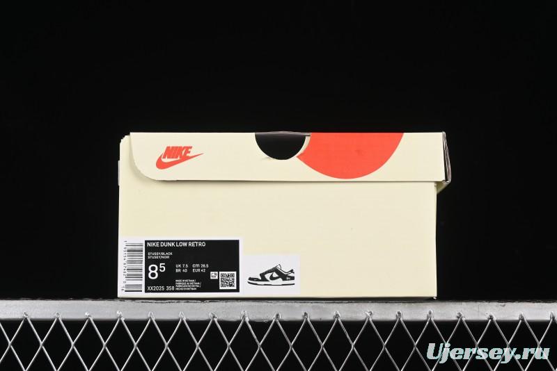 Nike SB Dunk Low x AMBUSH x Stussy Collaboration - Black Stitch Anniversary Custom Low-Top Casual Sneakers - XX2025-358