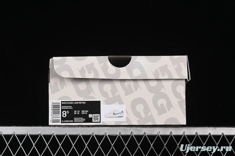 Nike SB Dunk Low The North Face Collaboration - Grey Pigskin Navy Swoosh Anniversary Custom Low-Top Casual Skate Shoes - SJ1089-009