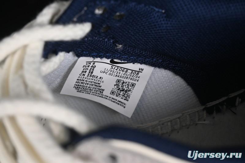 Nike SB Dunk Low Stussy Collaboration - Lace-Up Off White Navy Swoosh Anniversary High-End Custom Low-Top Casual Sneakers - SJ2068-308