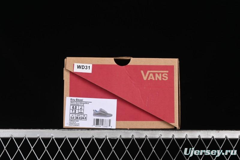 Vans Knu Skool Low-Top Retro Casual Vulcanized Slip-On Shoes in Grey Blue - VN000D6CCCZ
