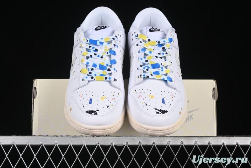 Nike SB Dunk Low Gucci Collaboration - Ink Splatter White Swoosh Anniversary Custom Low-Top Casual Sneakers - FC2025-305