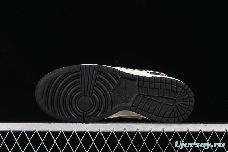 Nike SB Dunk Low Levi's Collaboration - Black Printed Denim Anniversary Customized Low-Top Casual Sneakers - XX2025-109