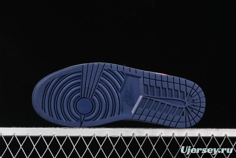 Nike Air Jordan 1 Low OG "Howard University" Casual Sneakers with Blue Toe and Red Heel - HQ2993-100