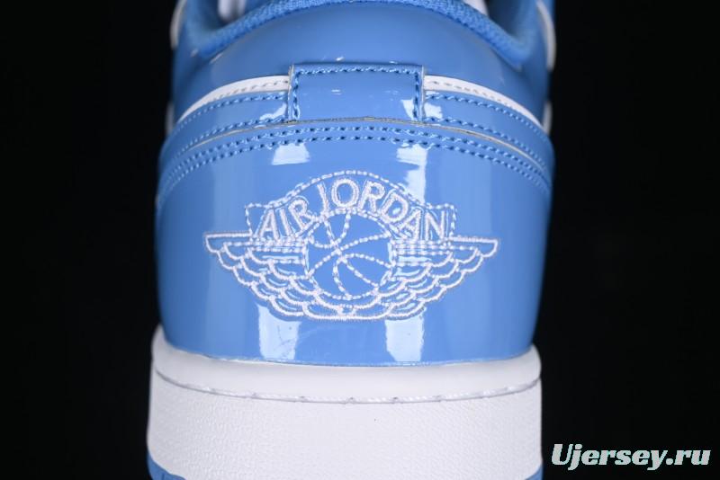 Nike Air Jordan 1 Low AJ1 Patent Blue Casual Sneakers - FZ2138-114