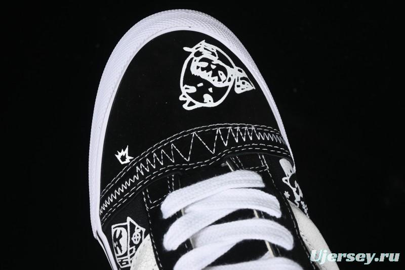 Vans HIRONO x Vans Knu Skool Bubble Mart Xiao Ye Graffiti Low-Top Casual Skate Shoes - VN0009QWFGI