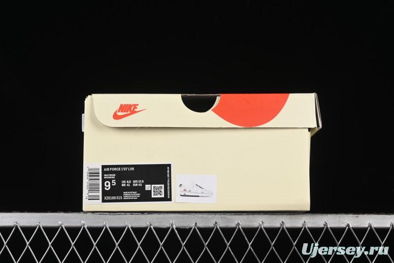 Nike Air Force 1 '07 Low Stussy Collaboration - White Grey Two-Tone Low-Top Casual Sneakers - XZ6188-015