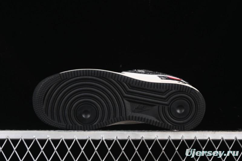 Nike Air Force 1 '07 Low Levi's Collaboration Double Swoosh Beige Black Casual Sneakers - SJ6698-001