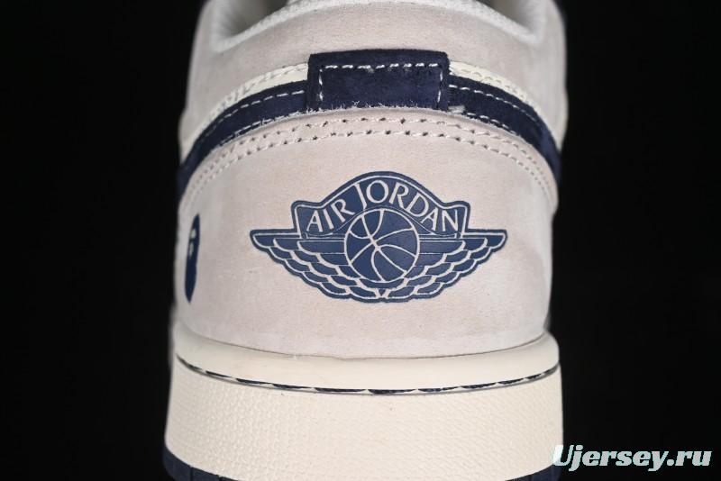 Nike Air Jordan 1 Low BAPE Collaboration Retro Basketball Shoes - WG8850-015