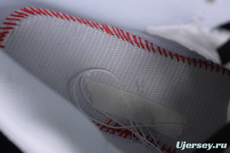 Nike Air Force 1 '07 Mid Casual Sneakers in White/Grey/Black with Hand-Painted Cracked Swoosh Shadow Detail - CW2289-111