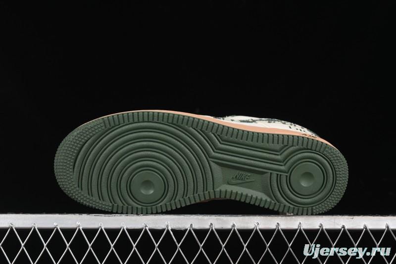 Nike Air Force 1 '07 Low Dior Collaboration - Beige Green Swoosh Low-Top Casual Sneakers - KK1988-010