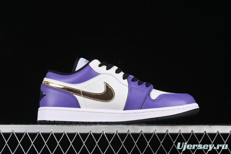 Nike Air Jordan 1 Low AJ1 Retro Basketball Shoes Lakers Purple Gold Kobe Tribute - DC2024-028