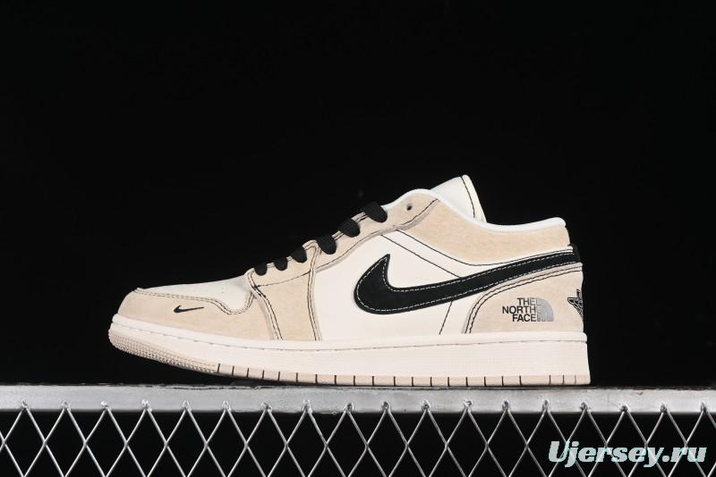 Nike Air Jordan 1 Low AJ1 The North Face Collaboration - Beige Coffee Retro Basketball Shoes - SJ9950-028