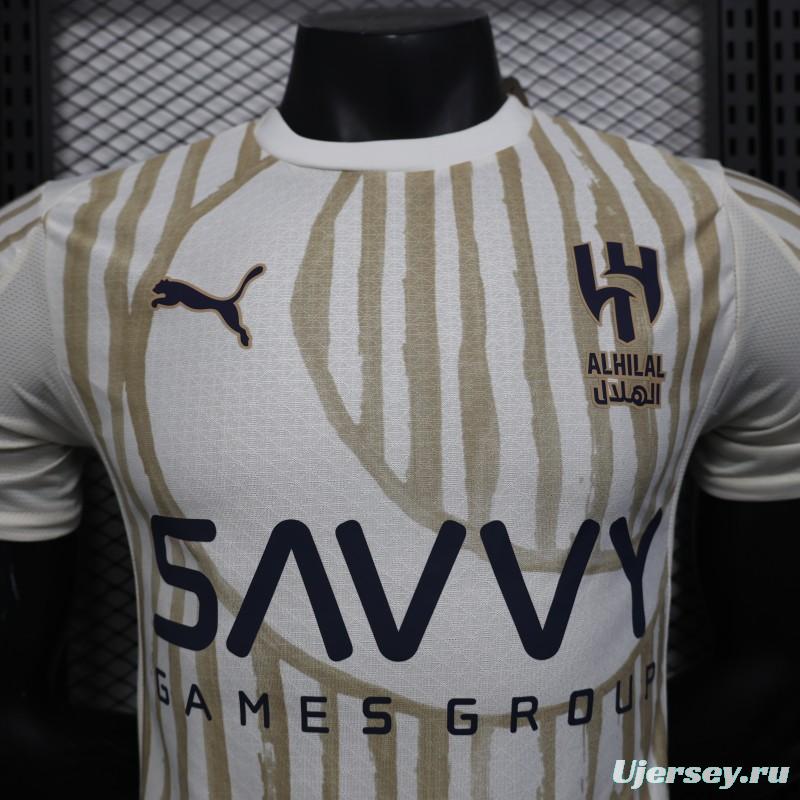 Player Version 25/26 Al Hilal White with Gold Stripes Jersey
