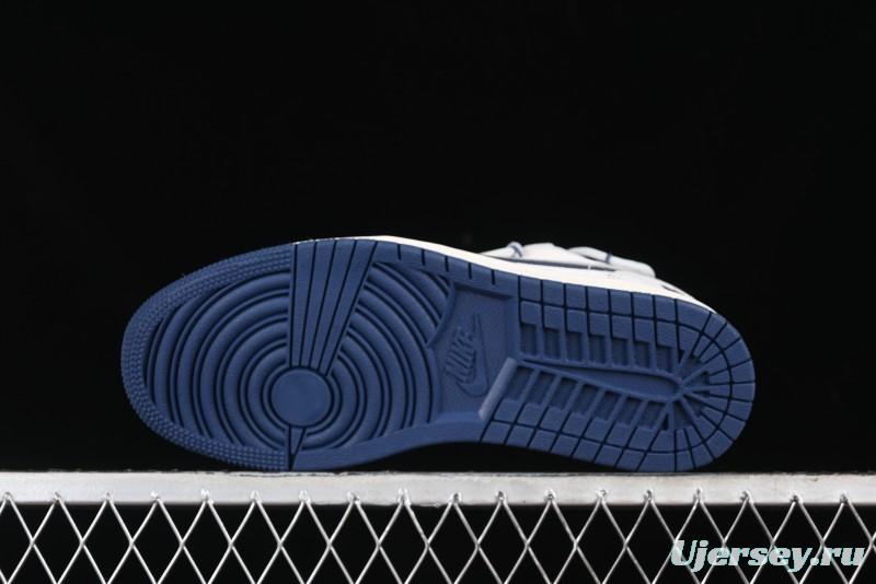 Nike Air Jordan 1 Low AJ1 Bape Collaboration - Grey Blue Retro Basketball Shoes with Custom Laces - SJ9950-019