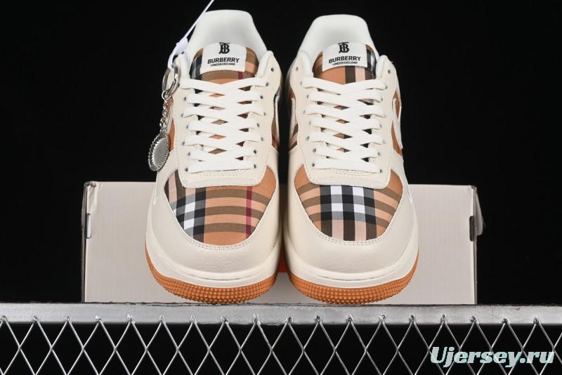 Nike Air Force 1 '07 Low Burberry Check Print Casual Sneakers - DF0180-006