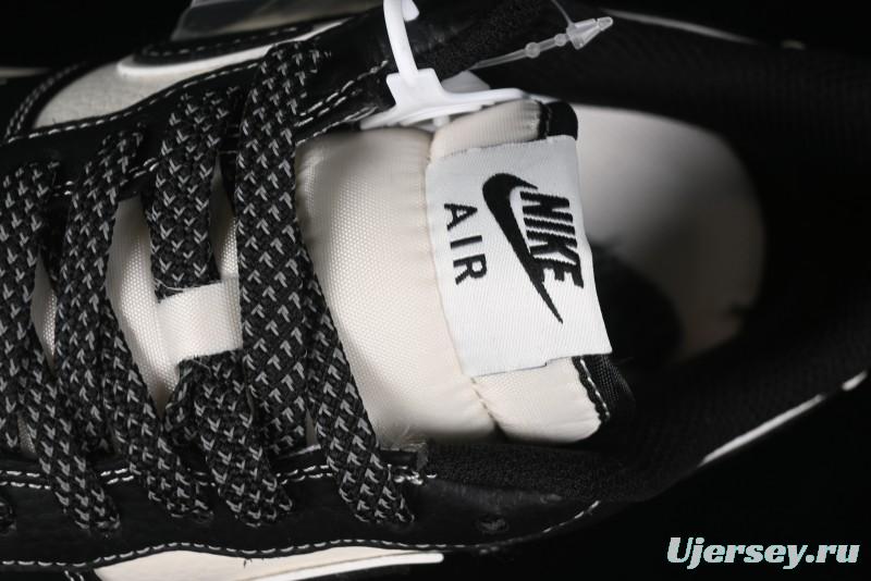 Nike Air Force 1 '07 Low Stussy Collaboration - Black Gum Marked Swoosh Low-Top Casual Sneakers - XZ9688-001