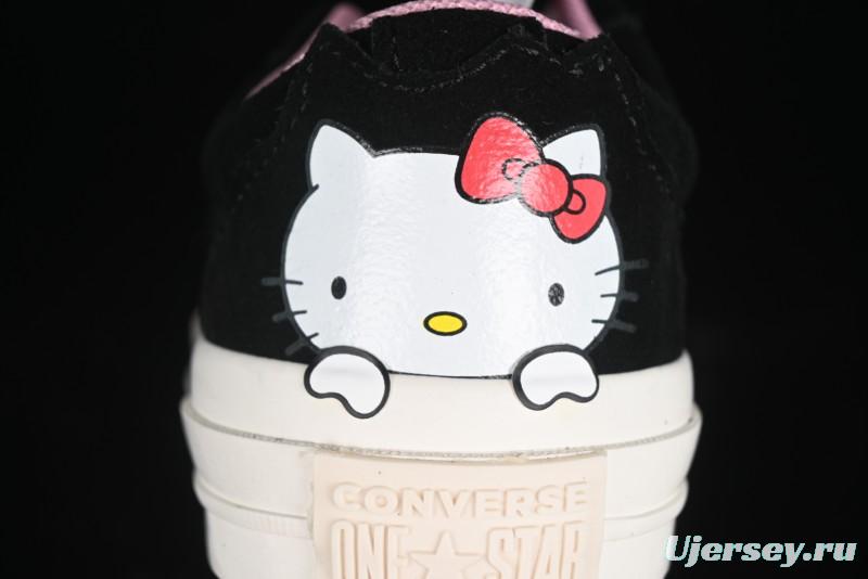Converse One Star Hello Kitty Collaboration Low-Top Casual Sneakers with Embroidered Bow - 362940C