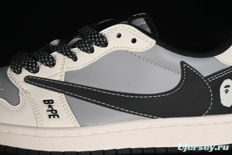 Nike Travis Scott x Fragment Design x Air Jordan 1 Low OG SP AJ1 Bape Collaboration - BB6511-626